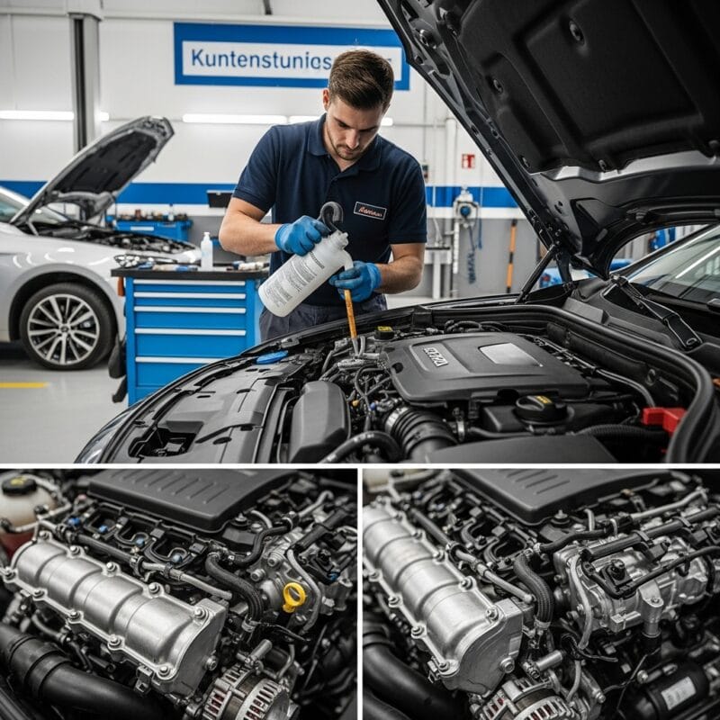 Automobilio variklis prižiūrimas naudojant cheminį priedą, skirtą apsaugai ir ilgaamžiškumui
